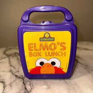 VINTAGE ELMO Lunch Box Plastic Whirley MadeInUSA crayon storage pencil case